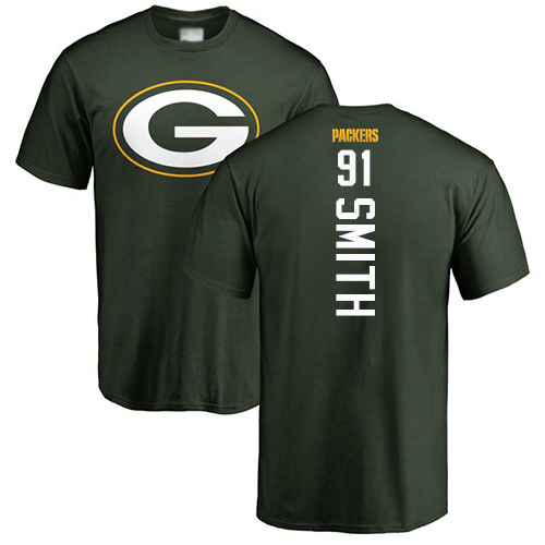 Men Green Bay Packers Green #91 Smith Preston Backer Nike NFL T Shirt